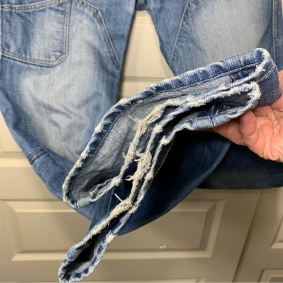 Jack Jones 1975 Men Jeans Sz 34 Blue Distressed Button Fly Street - Picture 11 of 15